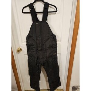 Vtg Refrigiwear Men's Black Cold Weather Quilted Lined Bib Overalls #385 Sz XS